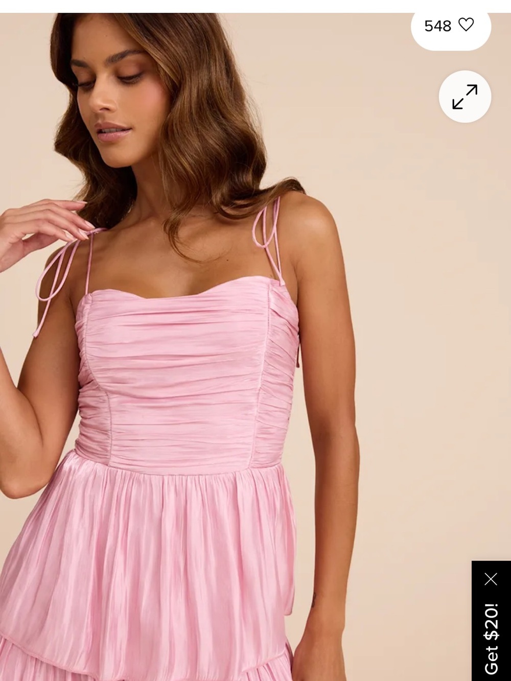 Tennon Light Pink Plisse Tiered Midi Dress NWT